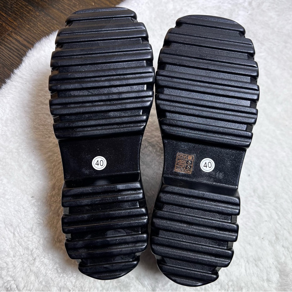 Black Chunky Platform Slide Sandals Size 40 - Picture 10 of 10